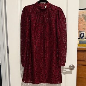 ASOS Elegant Burgundy Lace Dress